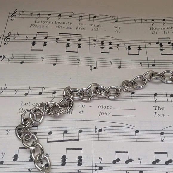 Silvertone Beaded Chain Necklace - Women's Jewelry - Picture 8 of 11